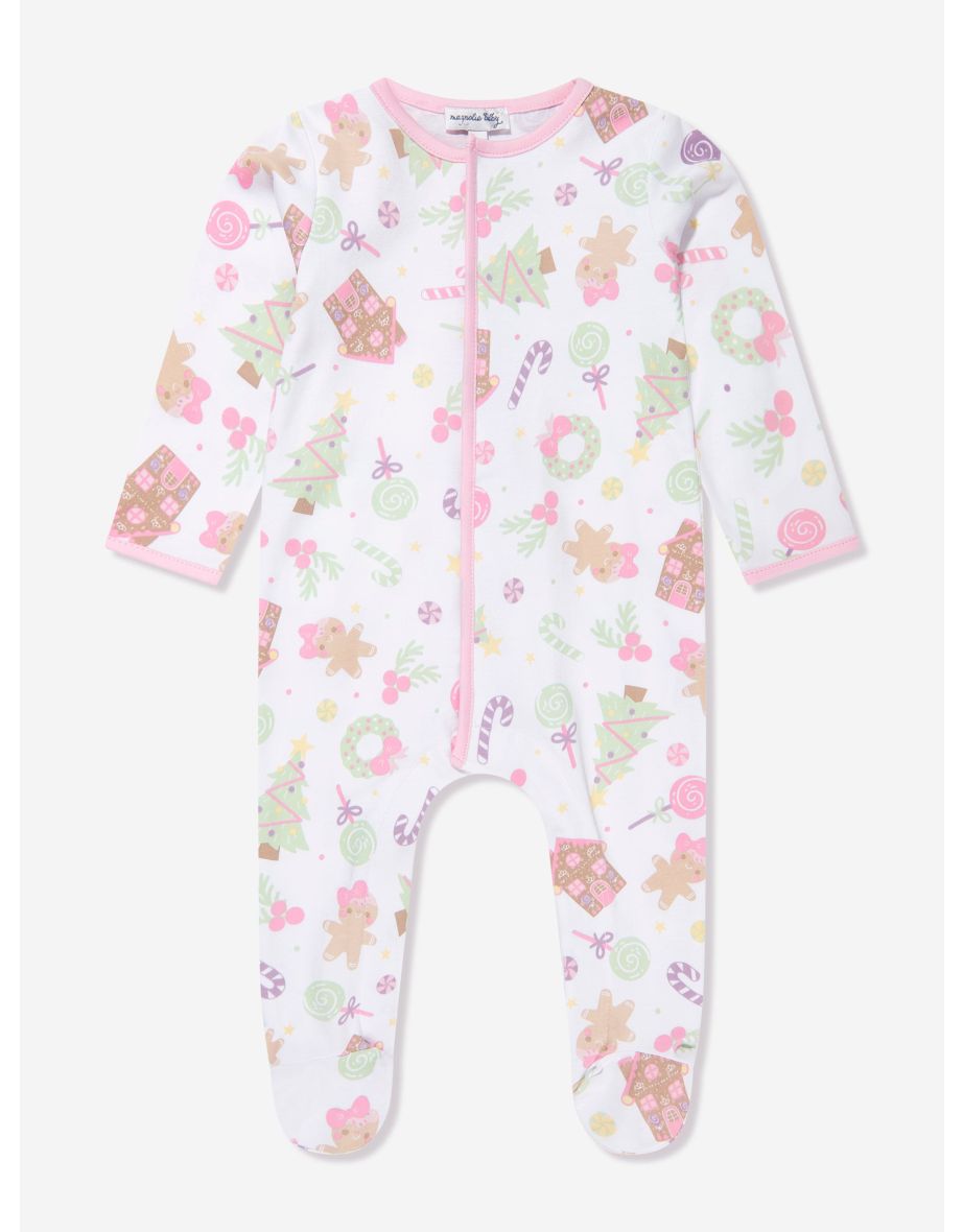 Baby Girls Sweet Gingerbread Babygrow in Pink