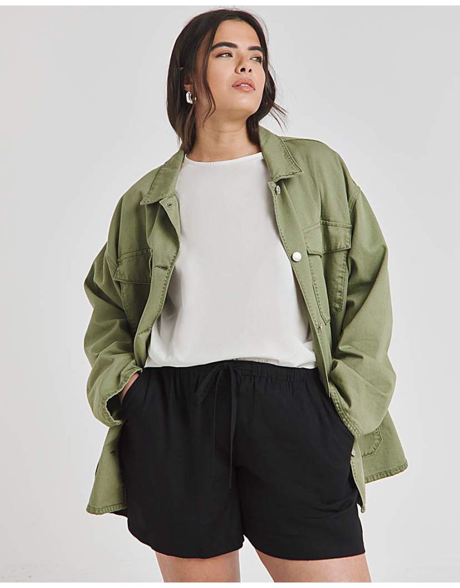 Tie Waist Linen Mix Shorts