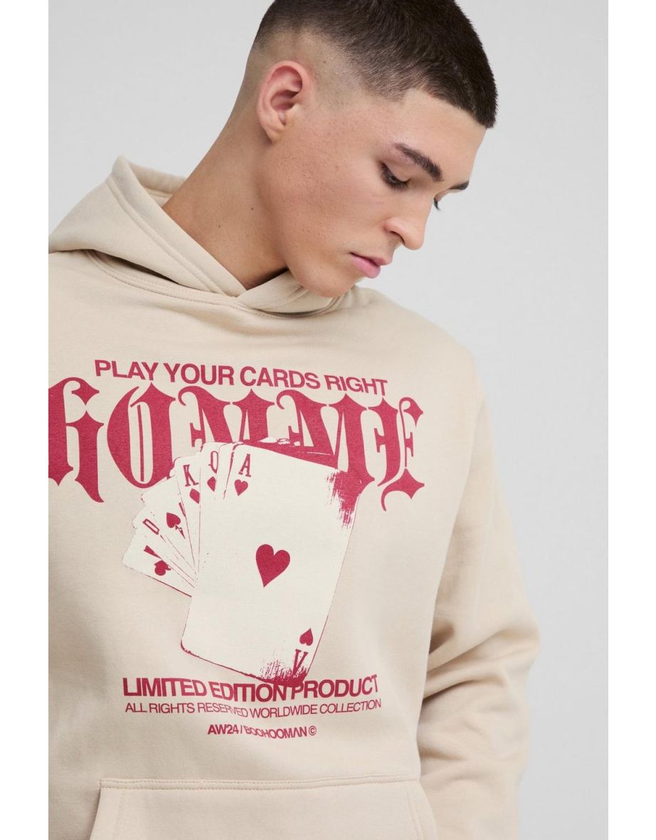 Gothic Cards Graphic Hoodie - sand - 2