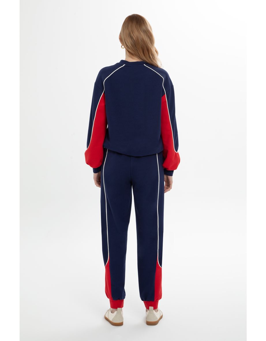 Navy Tracksuit with Crew Neck and Relaxed Fit - 2