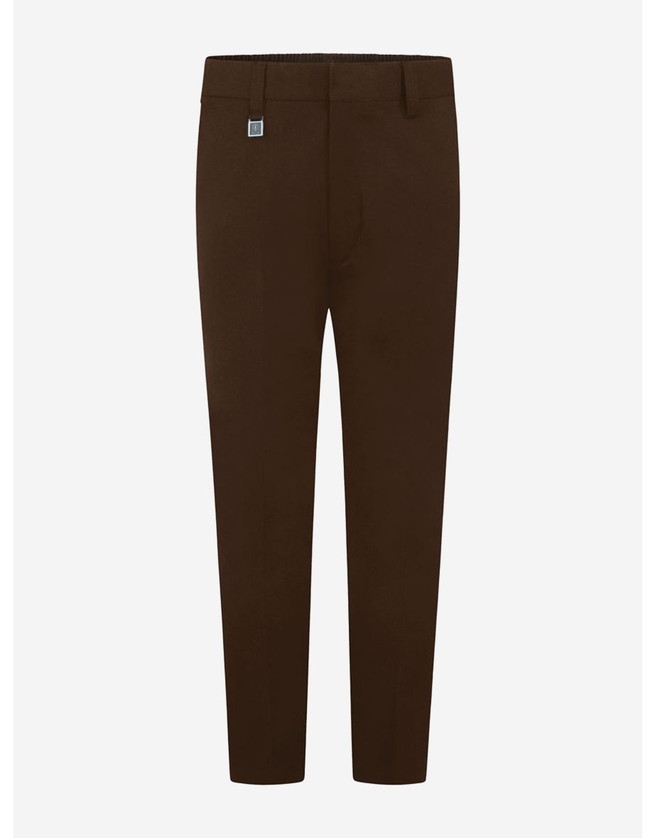 Zeco Boys School Slim Fit Trousers in Brown