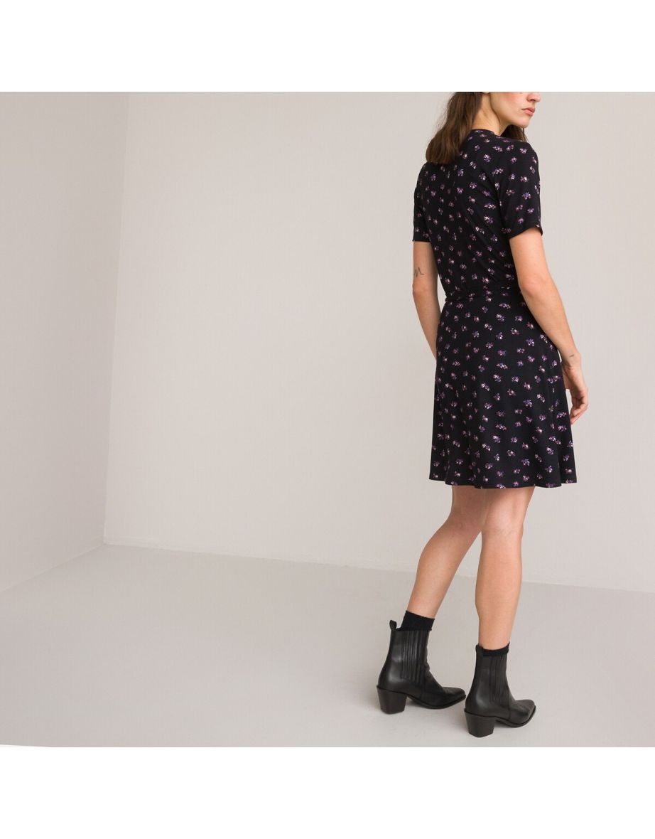 Floral Wrapover Mini Dress - 3