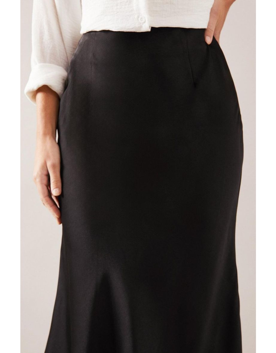 Petite Satin Bias Cut Maxi Skirt - 3