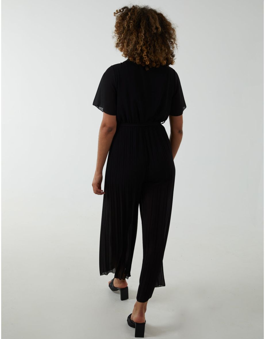 Pleated Wrap Over Jumpsuit - 3