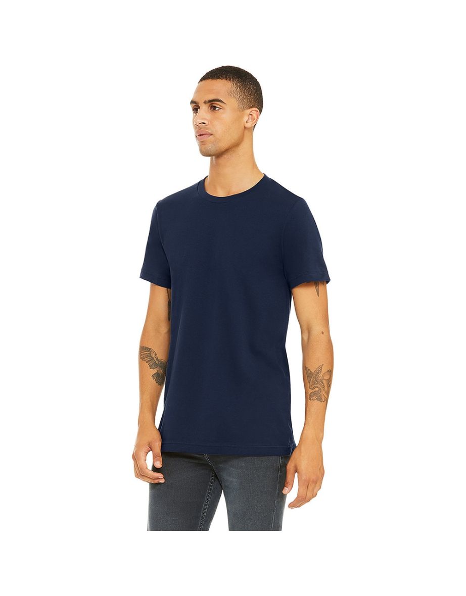 Canvas Unisex Jersey Crew Neck T-Shirt / Mens Short Sleeve T-Shirt - Navy Blue - 3