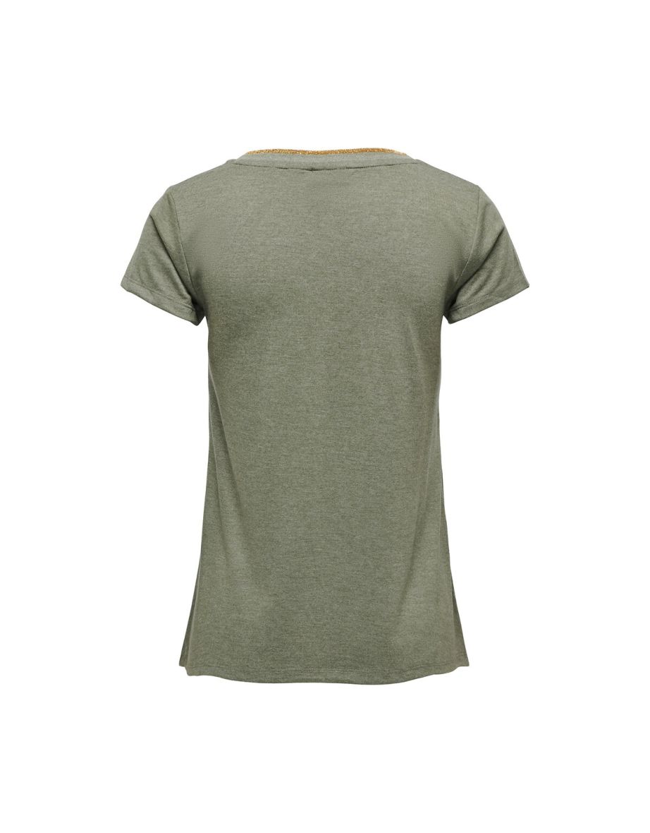 Short Sleeve T-Shirt with Metallic Edging - 1