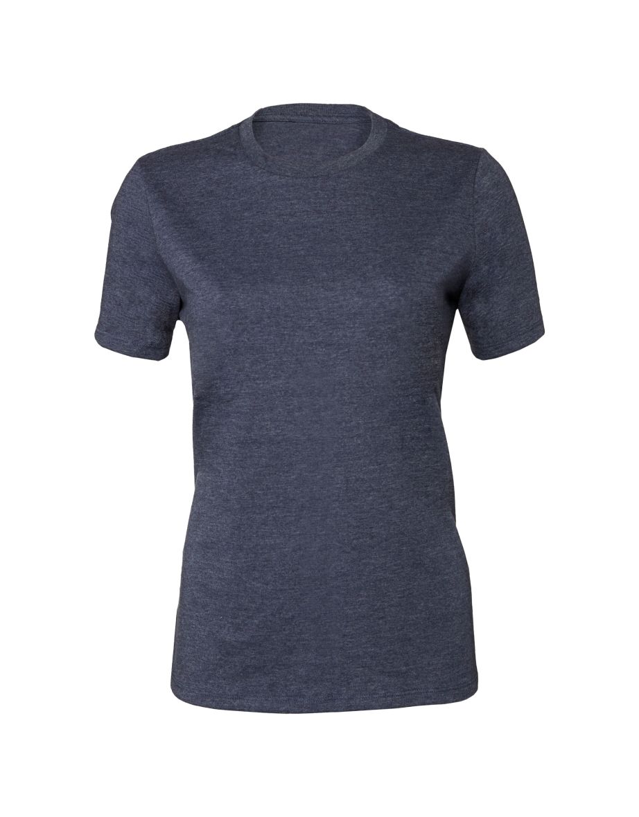 Bella + Canvas Womens/Ladies Heather Jersey Relaxed Fit T-Shirt - Navy