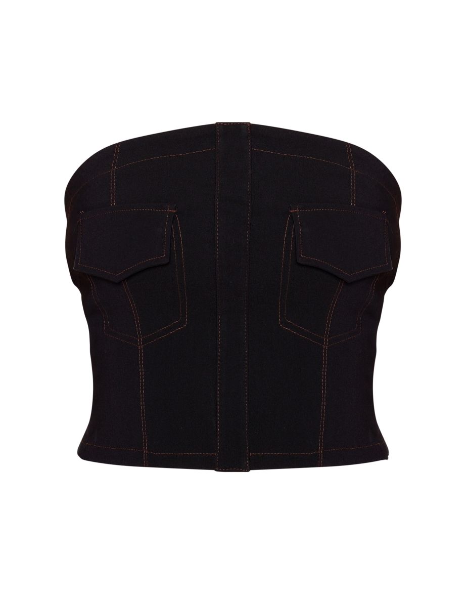 Prettylittlething Black Strapless Cropped Top - 4