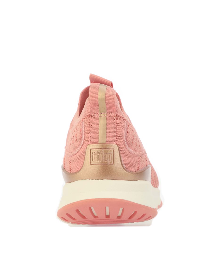 Women's Fit Flop Vitamin FF Metal-Pop Knit Trainers in Pink - 5