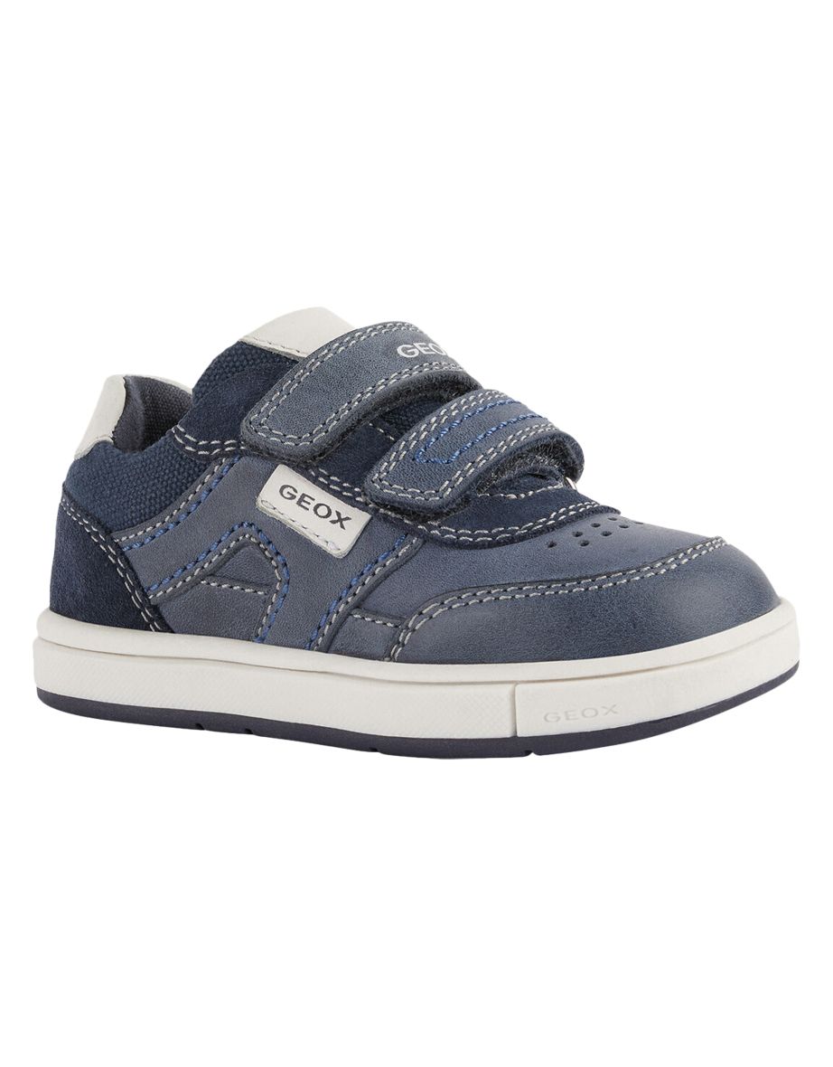 Boys navy sale leather trainers