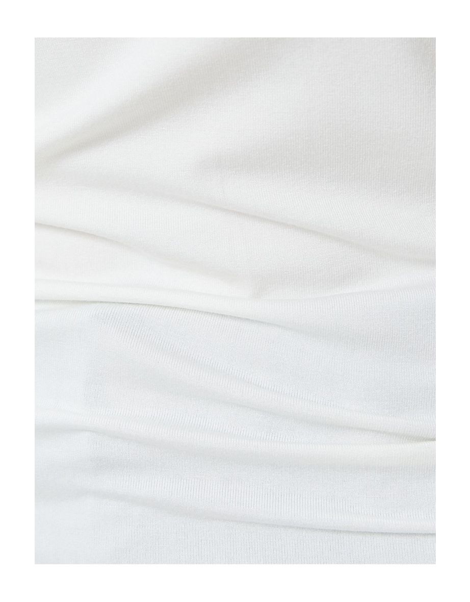 Madonna Collar Off Shoulder T-Shirt Long Sleeve Viscose Fabric Slim Fit - 5