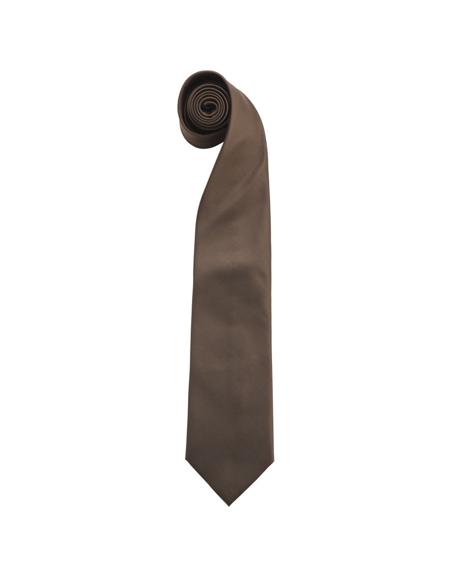Premier Mens Fashion ”Colours” Work Clip On Tie (Pack of 2) - Brown