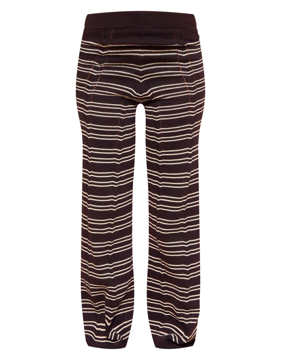 Maternity Black Striped Wide Leg Knit Trousers - 4
