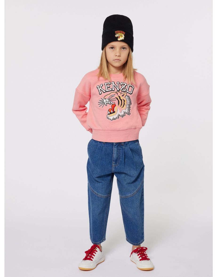 KENZO Girls Tiger Logo Sweatshirt in Pink