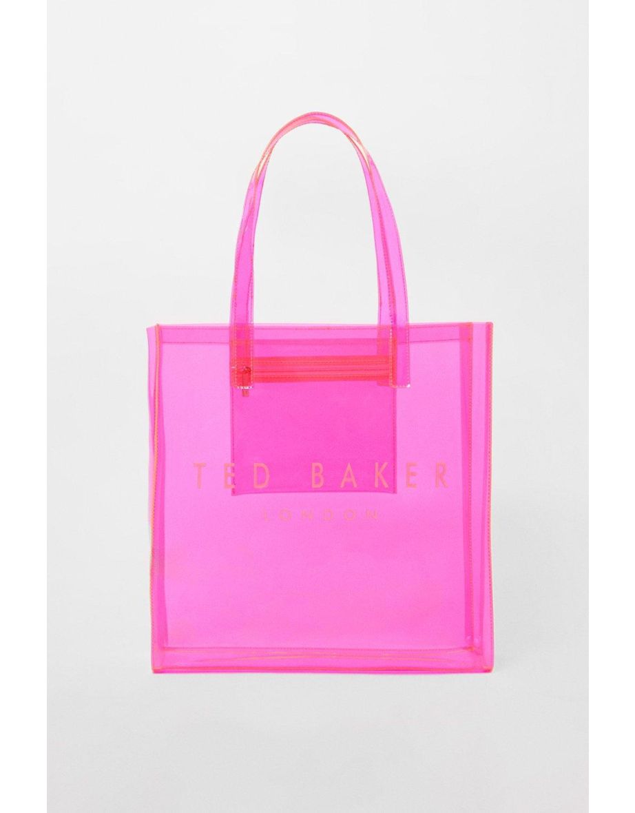 Sheicon Transparent Large Icon Bag Bright Pink - pink