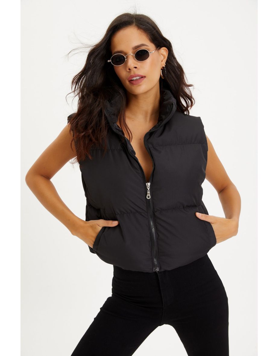 Women's Black Puffer Vest