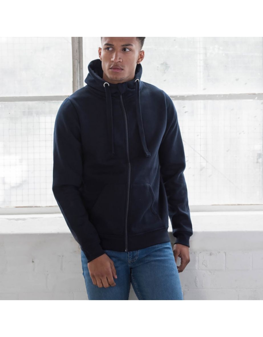 AWDis Just Hoods Mens Graduate Heavyweight Full Zip Hoodie - New French Navy