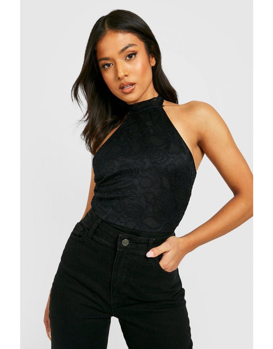 Buy Boohoo Lace Bodysuit Top In Black