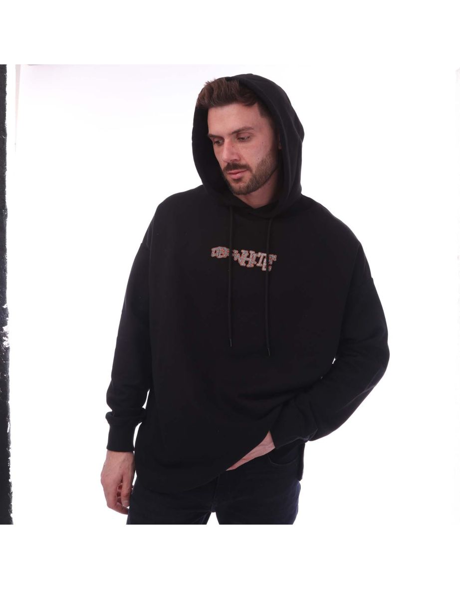 Men's Off White Glitz Carlos Long Skate Hoodie in Black - 3