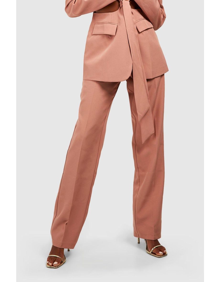 Tailored Slim Fit Kick Hem Trouser - dusty rose - 3