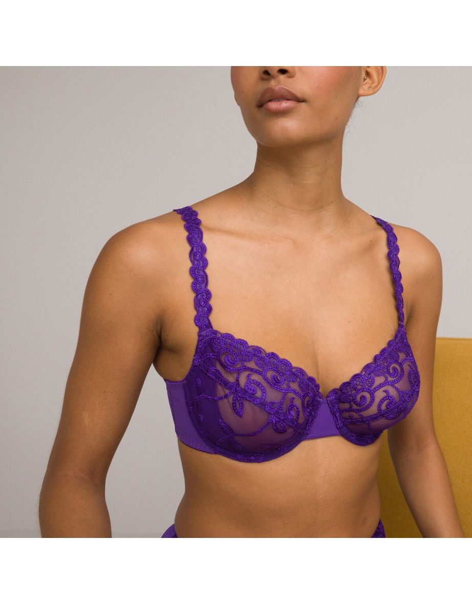 Embroided Tulle Bra