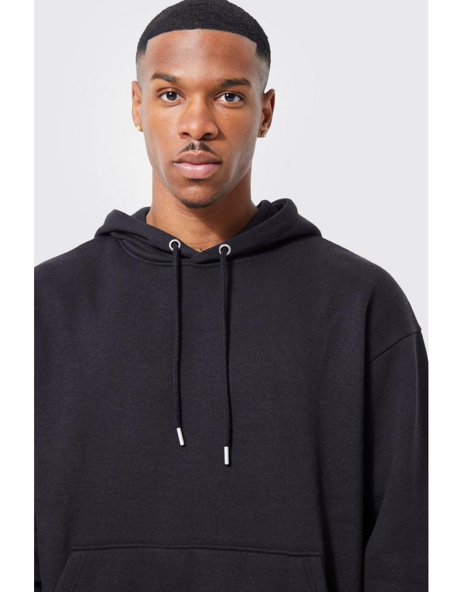 Basic Oversized Boxy Hoodie - black - 2