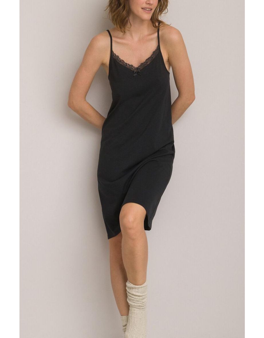 Cotton Mix Nightie with Short Sleeves