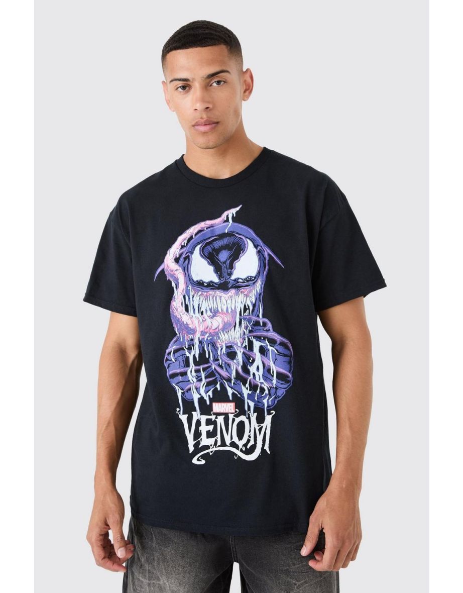 Oversized Venom Marvel License T-shirt - black