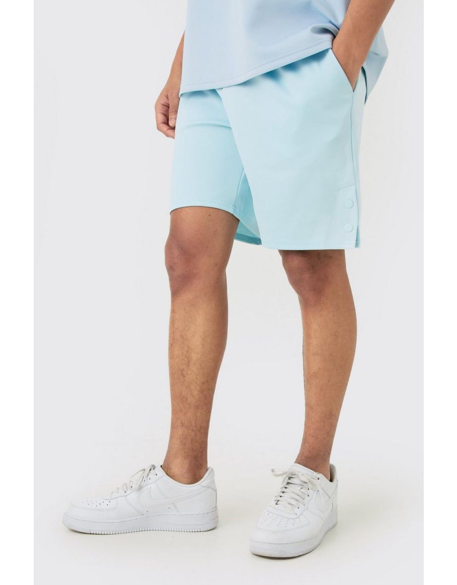 Relaxed Scuba Short With Poppers - light blue