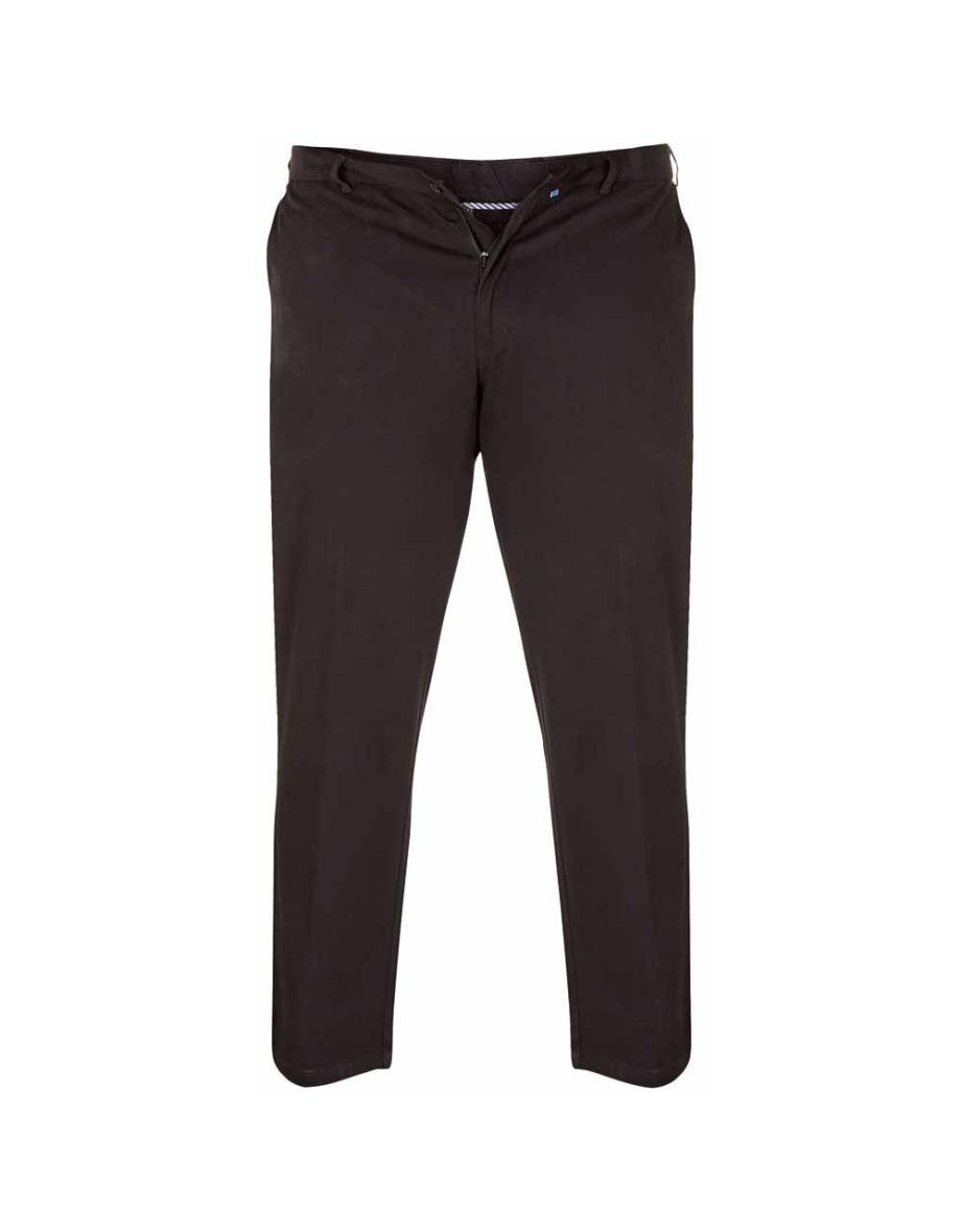 Shop Duke Mens Kingsize Bruno D555 Stretch Chino Trousers Black Online in Qatar VogaCloset