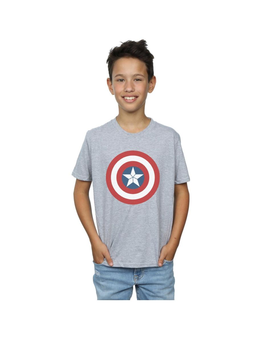 Marvel Boys Captain America Civil War Shield T-Shirt - Sports Grey