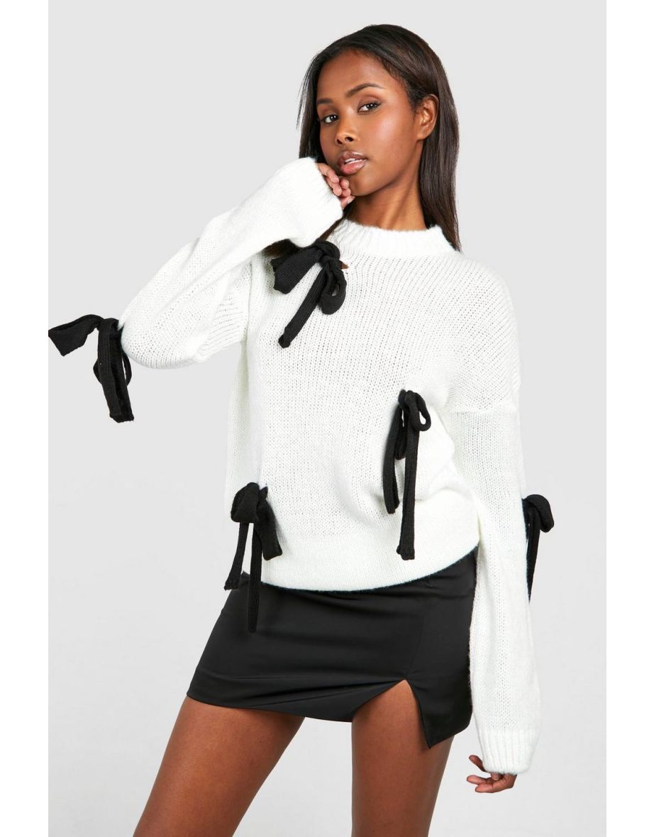 All Over Bow Applique Jumper - ivory
