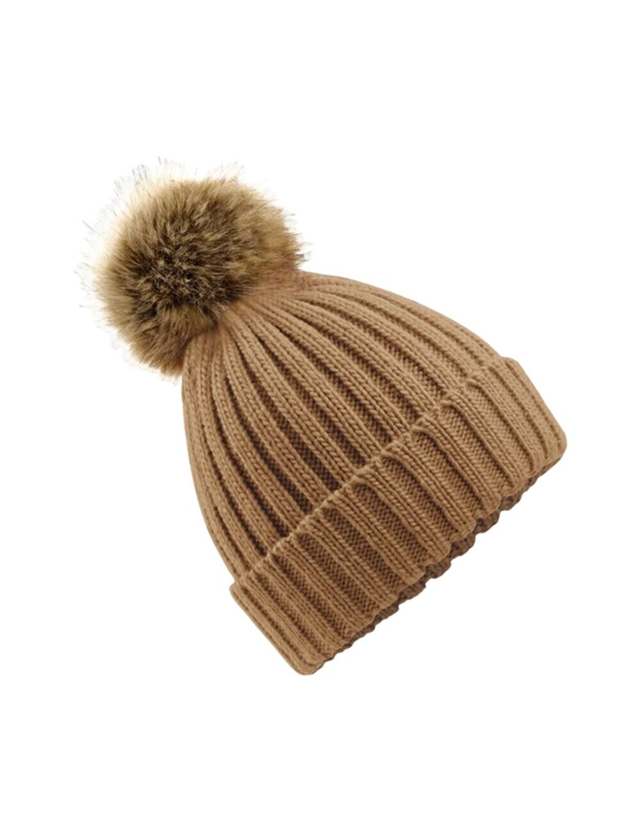 Beechfield Unisex Cuffed Design Winter Hat - Biscuit Beige