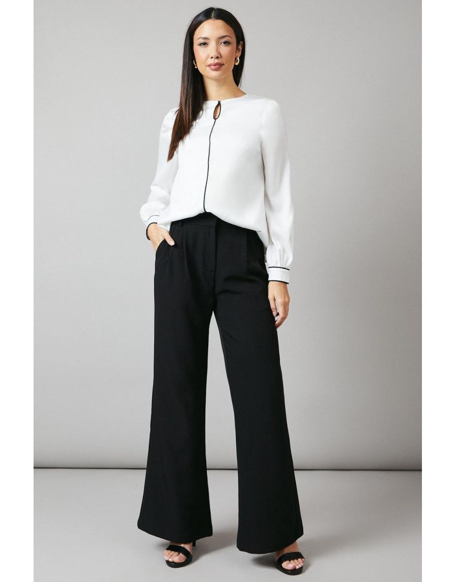 Ivory Piping Detail Blouse