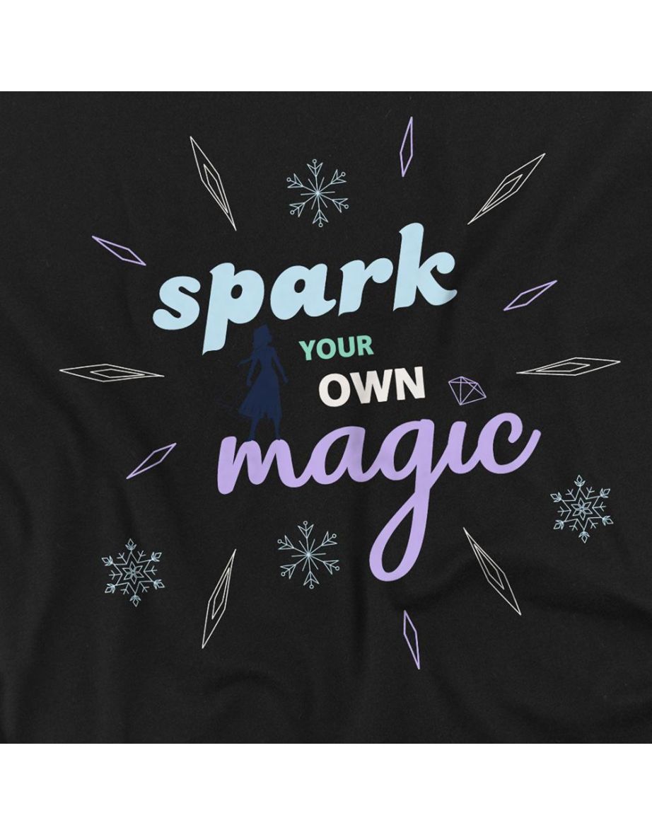 Frozen Unisex Adult Spark Your Own Magic Elsa Silhouette T-Shirt - Black - 2