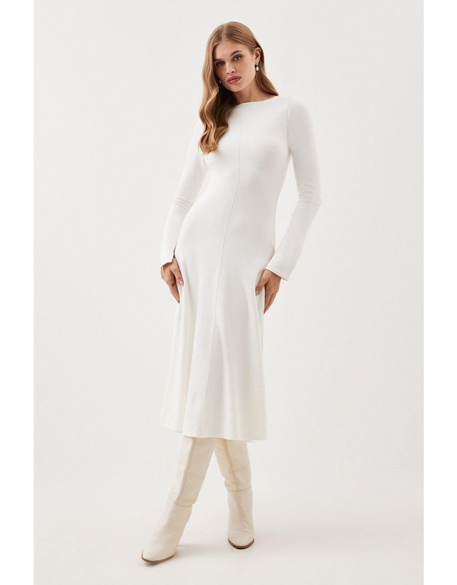 Shop Lydia Millen Petite Compact Knit Wool Look Full Skirt Midi Dress Online in Qatar VogaCloset