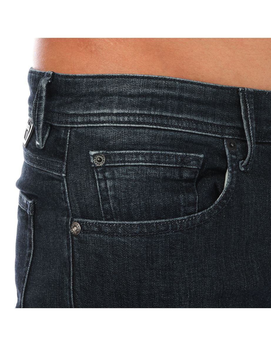 Men's Replay Regular Fit Jeans in Black - 3