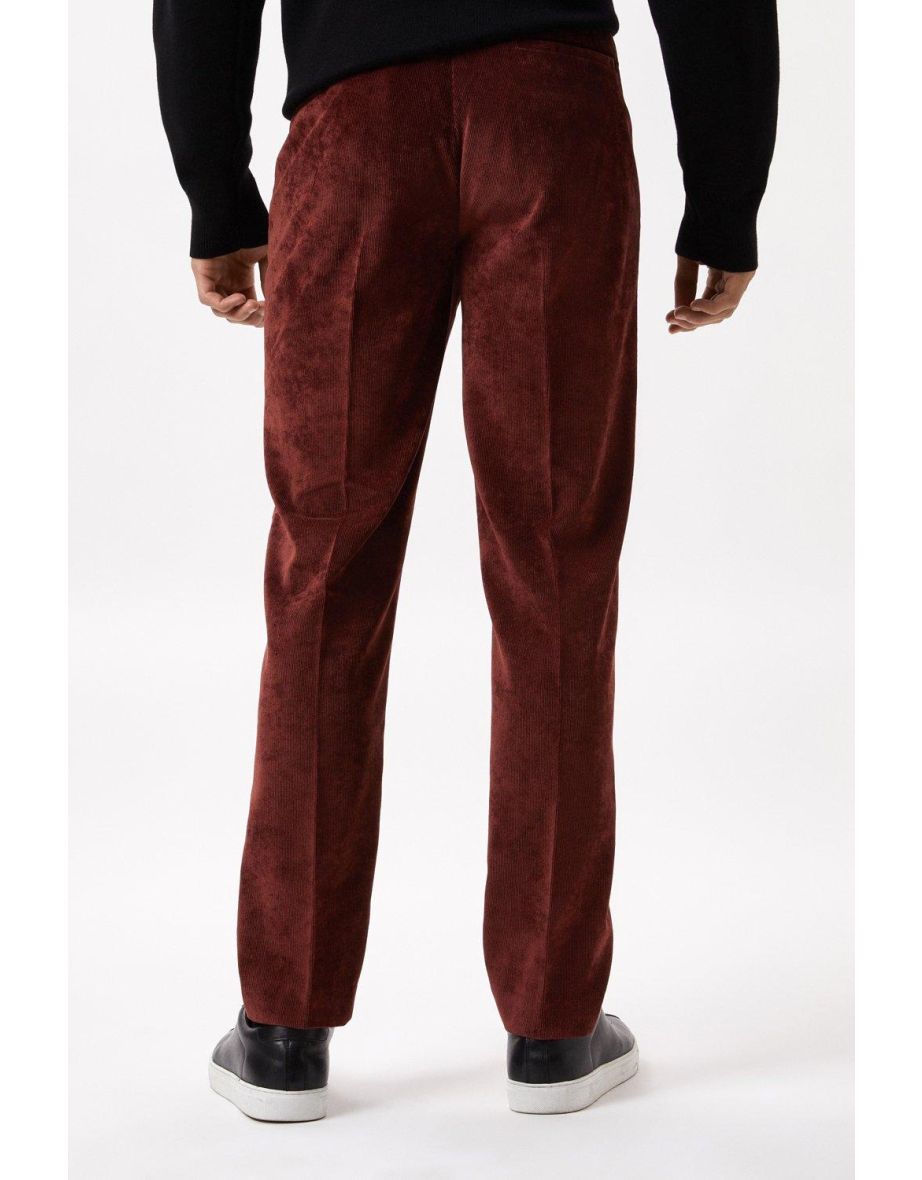 Slim Fit Rust Cord Trousers - 2
