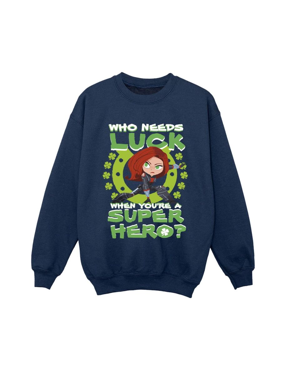 Marvel Boys St Patrick´s Day Black Widow Luck Sweatshirt - Navy Blue - 1