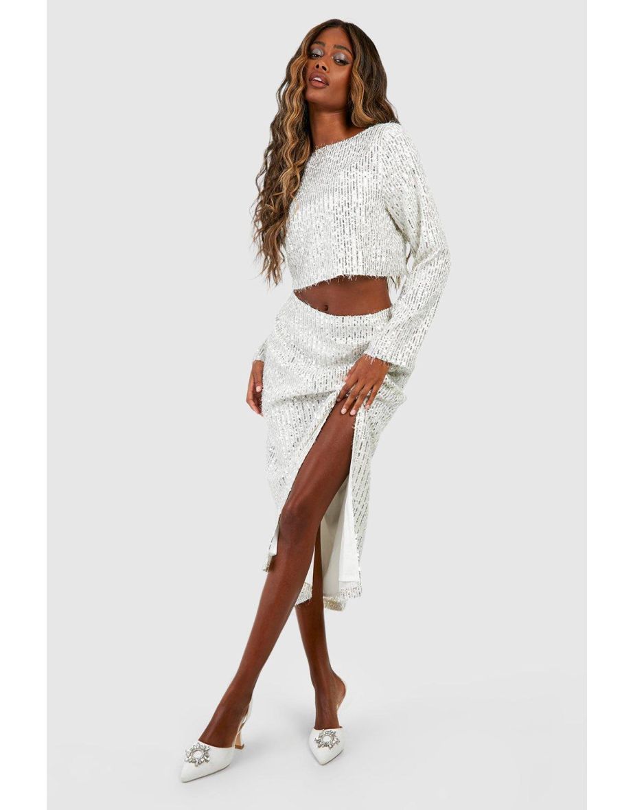 Stripe sequin maxi skirt outlet
