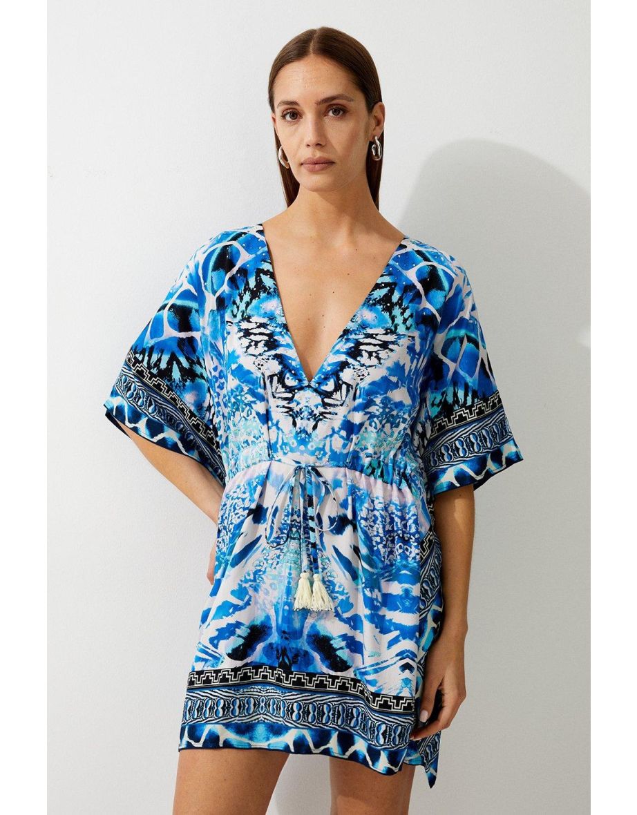 Shop Beach Mirrored Animal Kimono Mini Dress Online in Bahrain VogaCloset
