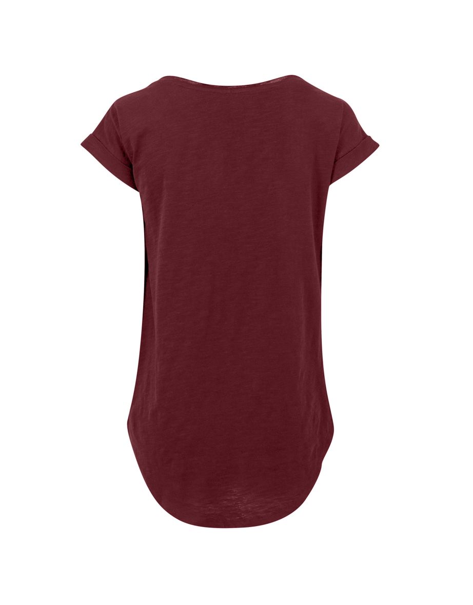 Womens/Ladies Long Slub T-Shirt - Cherry - 1