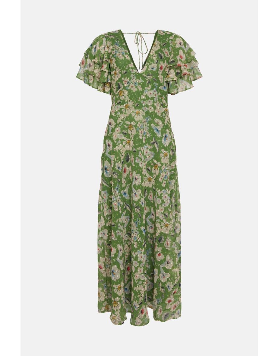 Daisy Floral Print Chiffon Maxi Dress - 3