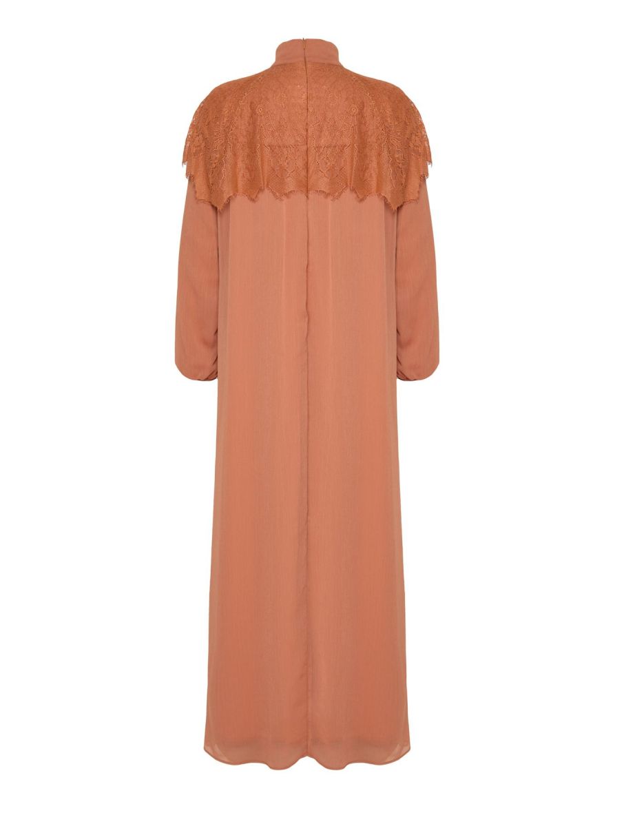 X AI Cinnamon Lace Cape Dress - 6