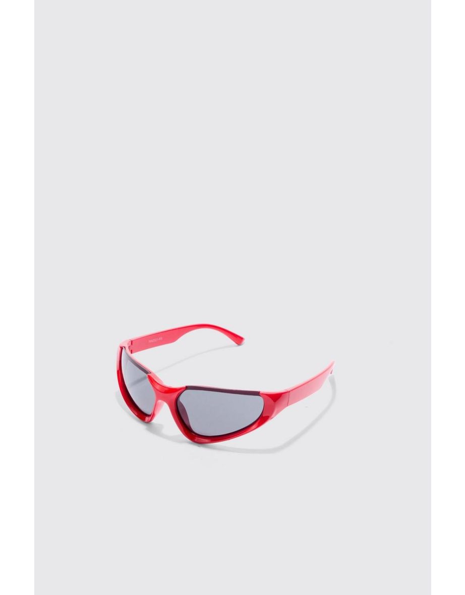 Racer Half Rimless Sunglasses - red