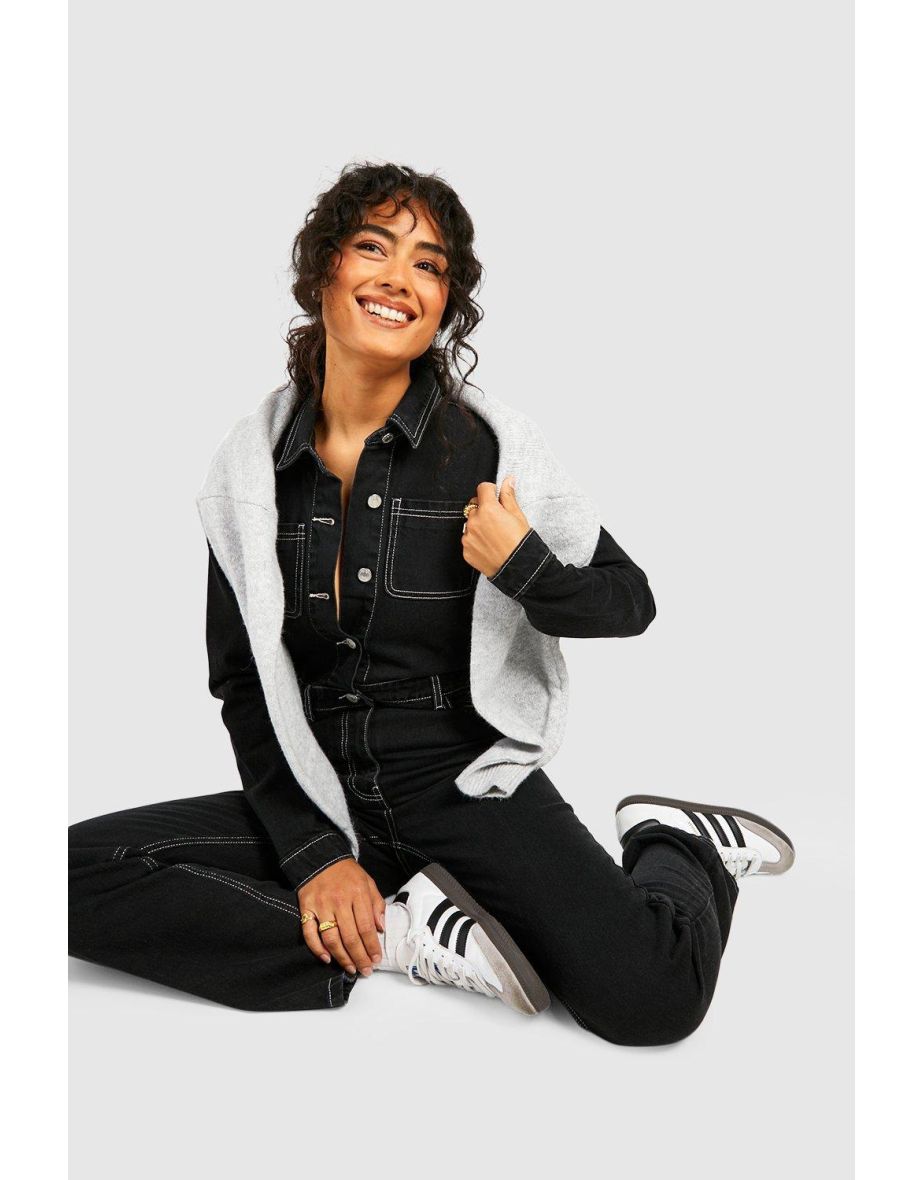 Denim boiler suit black discount