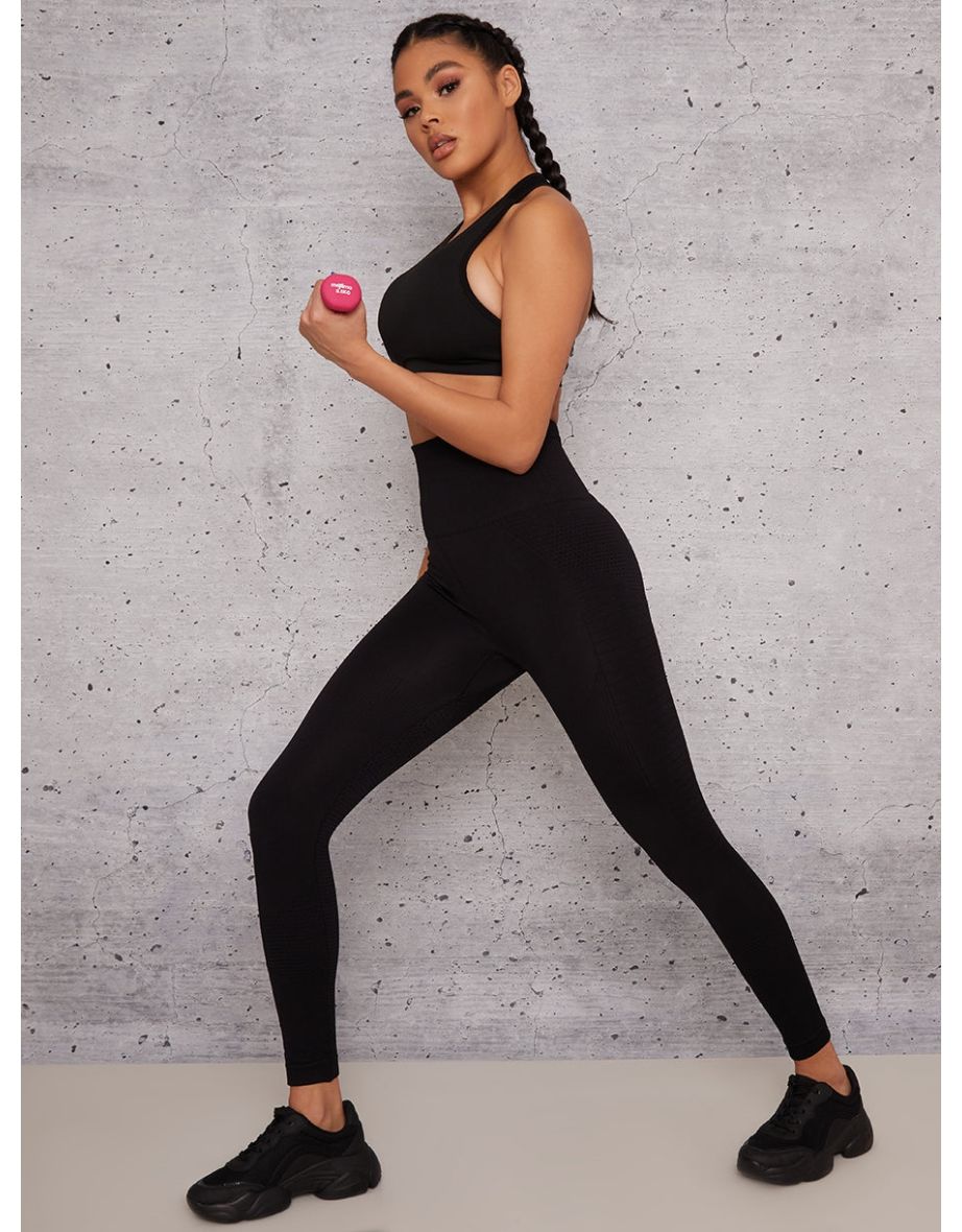 Shop Black High Waist Gym Leggings Online in Oman VogaCloset