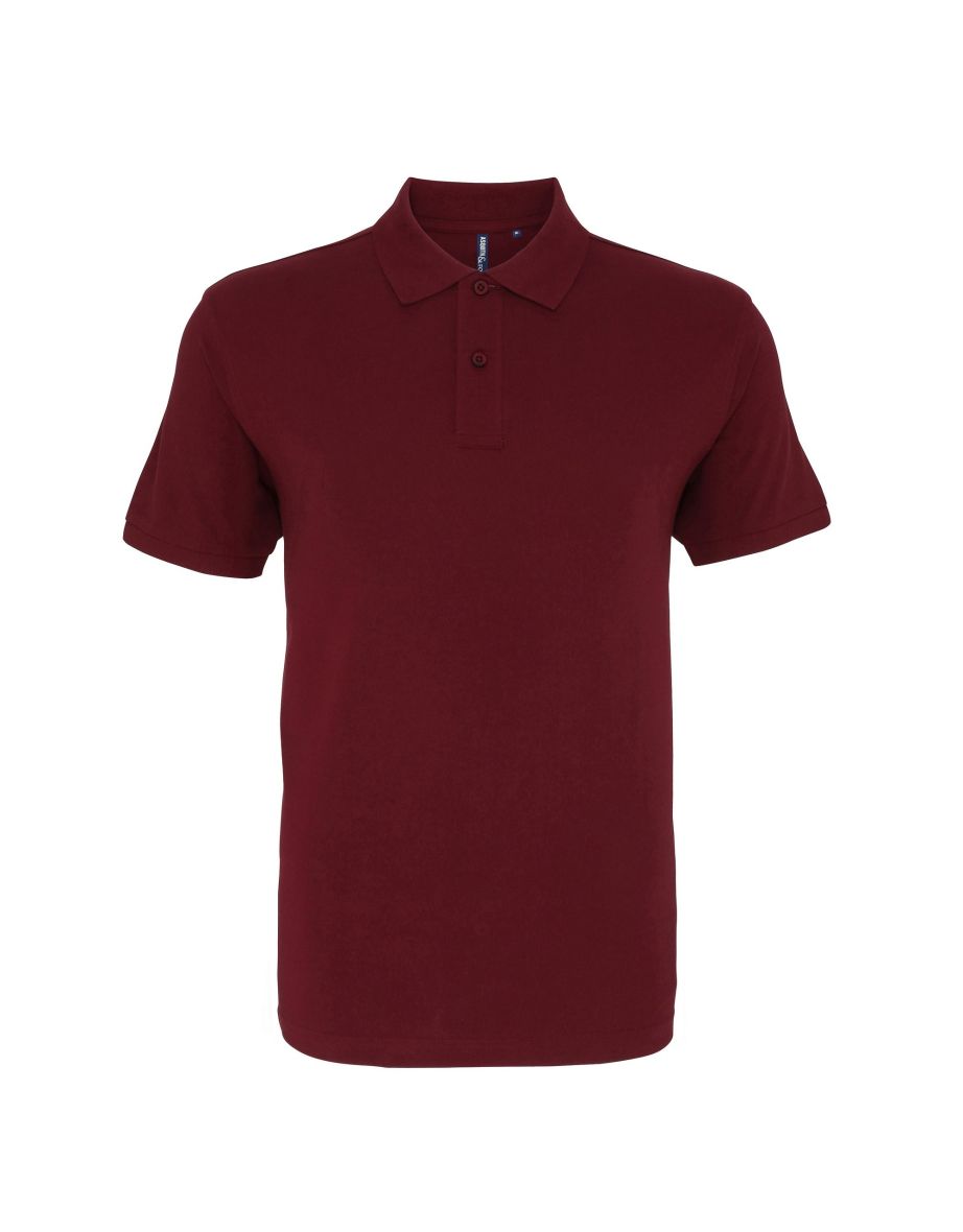 Asquith & Fox Mens Plain Short Sleeve Polo Shirt - Burgundy