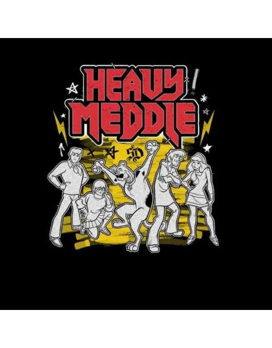 Scooby Doo Mens Heavy Meddle Cotton T-Shirt - Black - 1