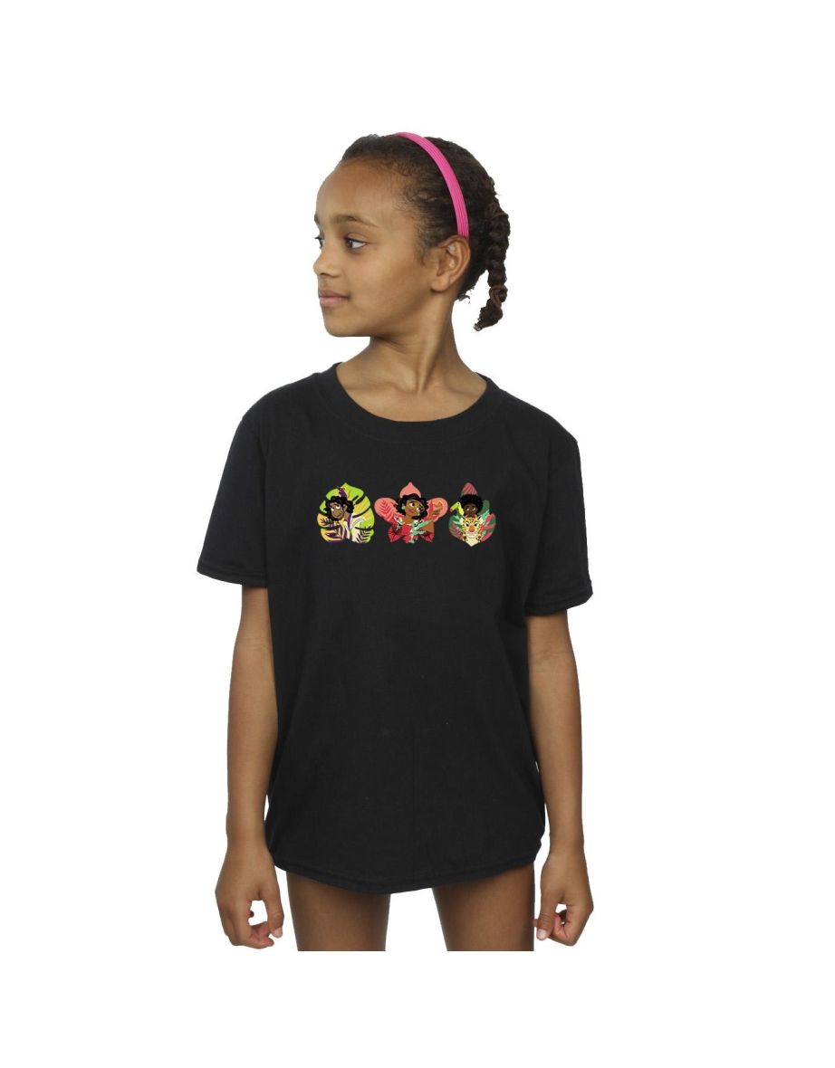 Disney Girls Encanto Family Line Cotton T-Shirt - Black